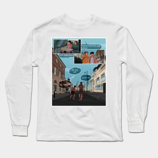 Nick and Charlie- Heartstopper beach comic - Herne Bay Long Sleeve T-Shirt